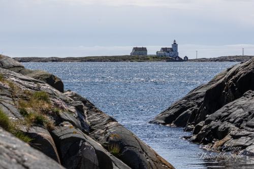 Wandergebiet Kalvehageneset mit Leuchtturm